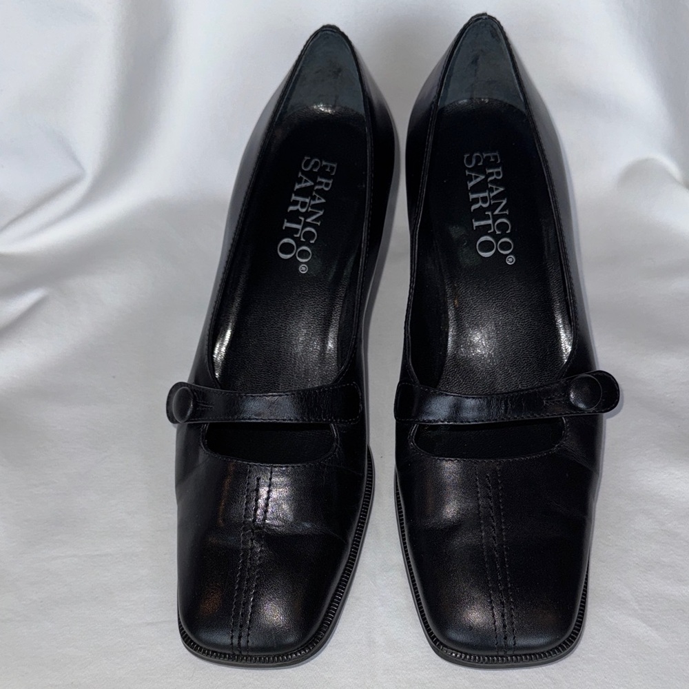 Franco Sarto Black Leather Heels